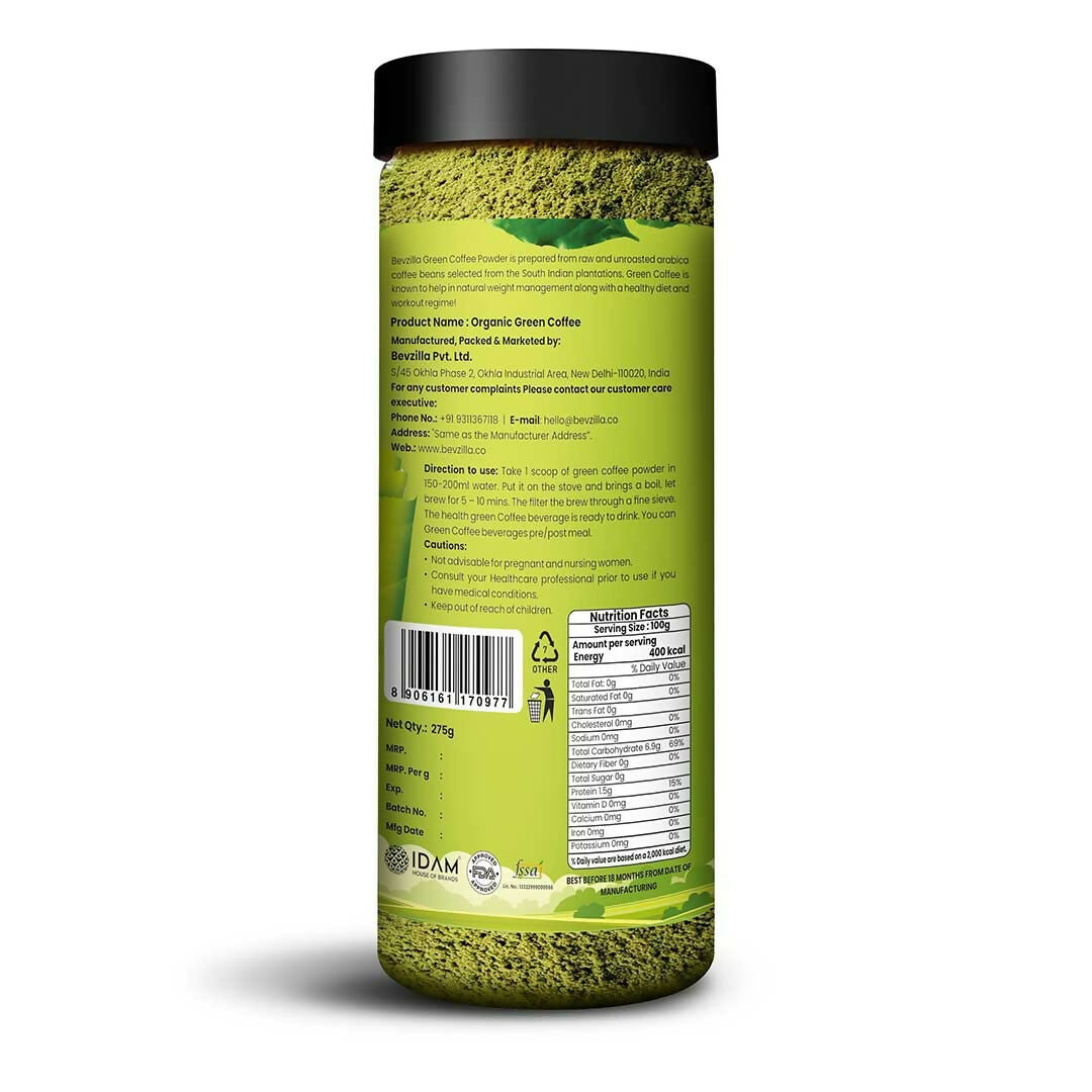 Bevzilla Fatloss Green Coffee Powder | Grocsy
