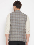 Even Apparels Brown Merino Men Woven Nehru Jacket PW729 | Grocsy