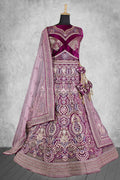 Lavendar & Wine Hand work Semi Stitched Lehenga Choli with Dupatta - Nimaya Lagnotsav | Grocsy