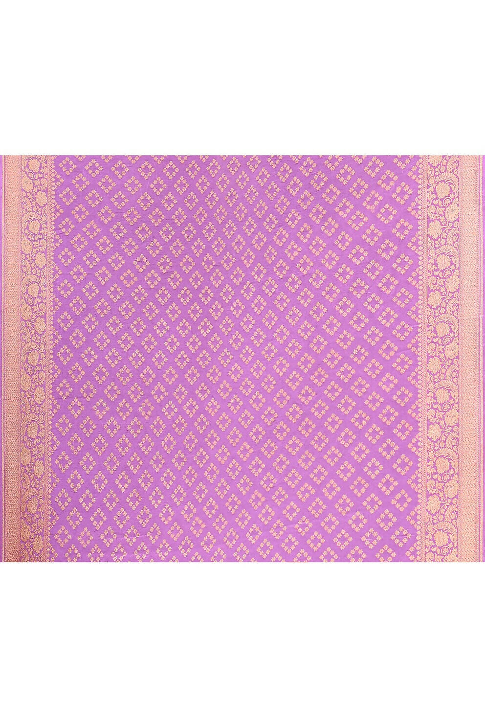Joban Fashion Dark And Light Lilac Crepe Chiffon Pure Handloom Banarasi Silk Saree | Grocsy