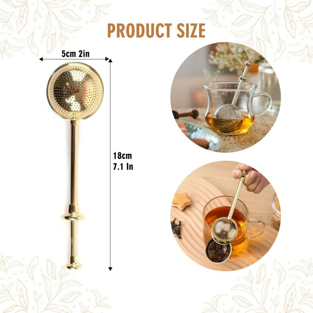 Shuddh Natural Royal Brass Strainer - Loose Leaf Tea | Grocsy