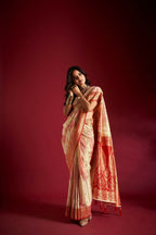 Joban Fashion Multicolor Plain With Weaving Border Banarasi Silk Sarees | Grocsy