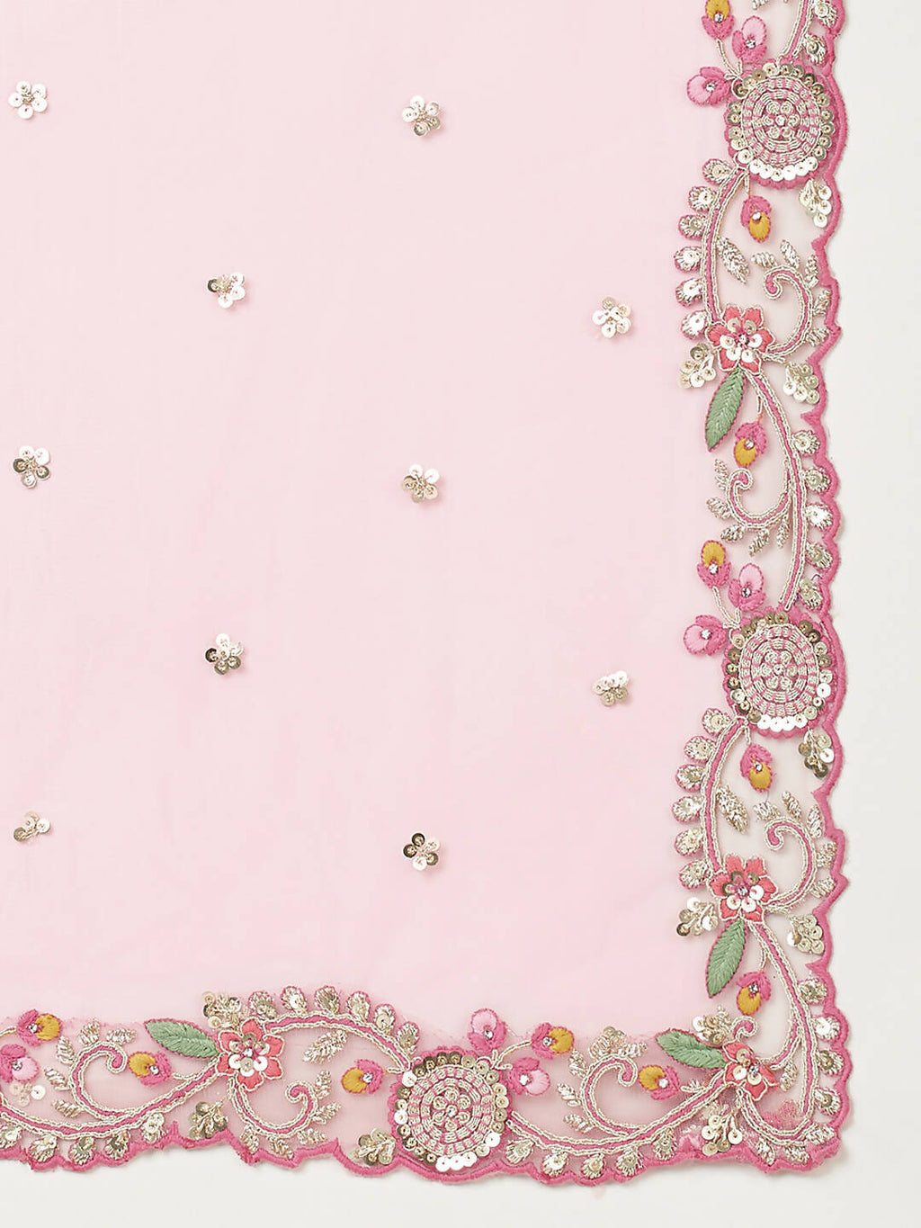 House of Panchhi Rose Pure Georgette Sequinse Work Lehenga & Blouse with Dupatta | Grocsy