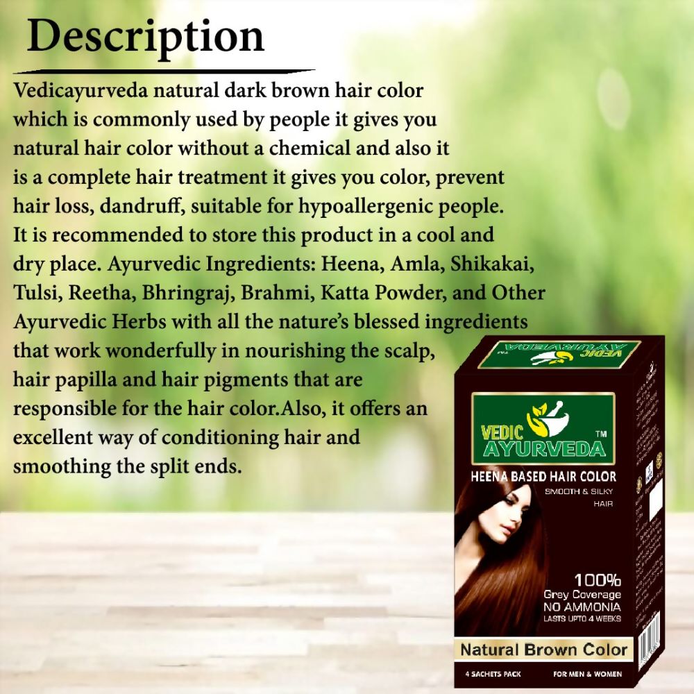 VedicAyurveda Natural Brown Hair Color | Grocsy