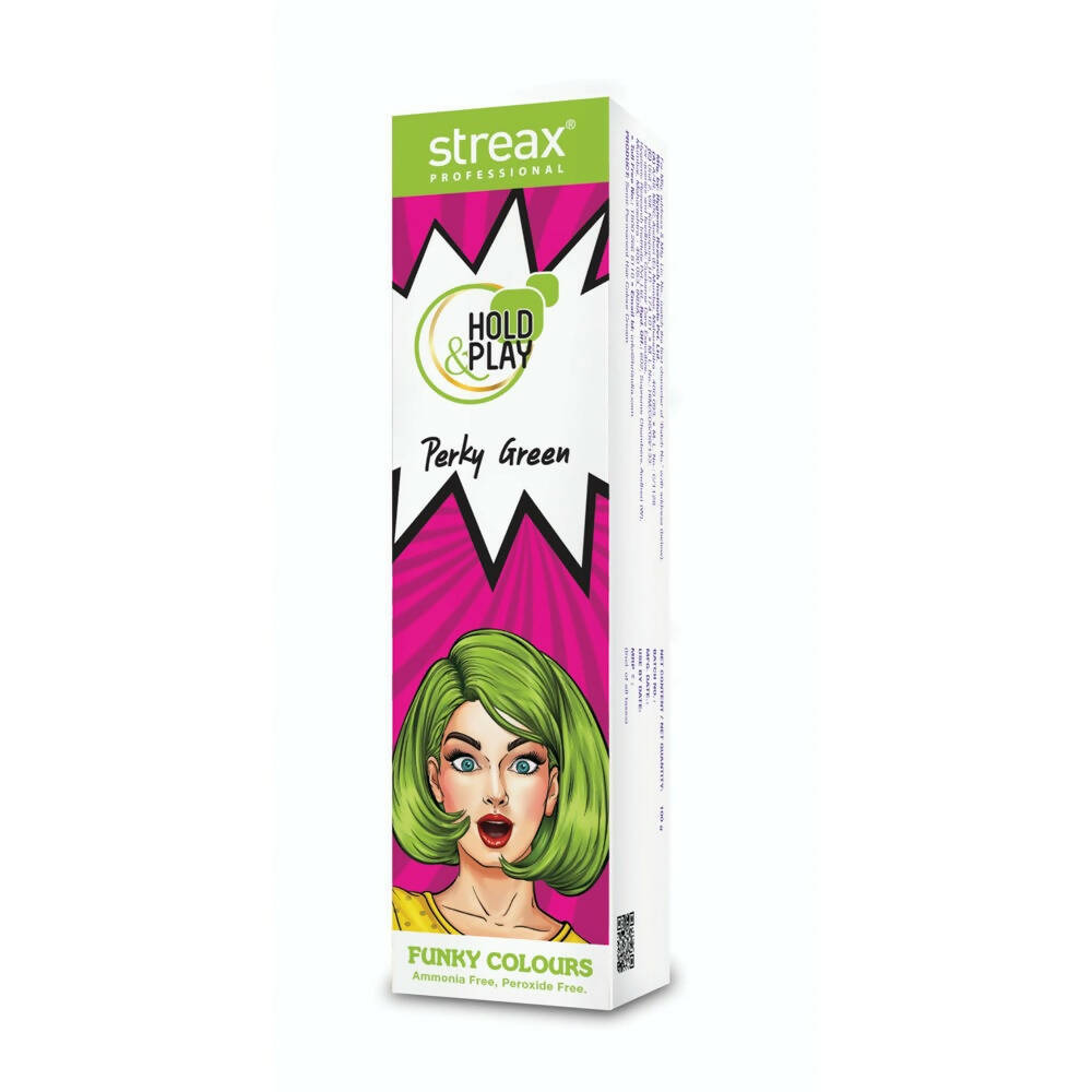 Streax Professional Hold & Play Funky Colours -Perky Green | Grocsy