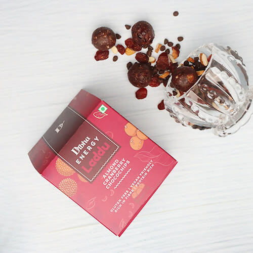 Dibha Almond Cranberry Choco Chips Laddu (Gluten-Free, Vegan, No Added Sugar) | Grocsy