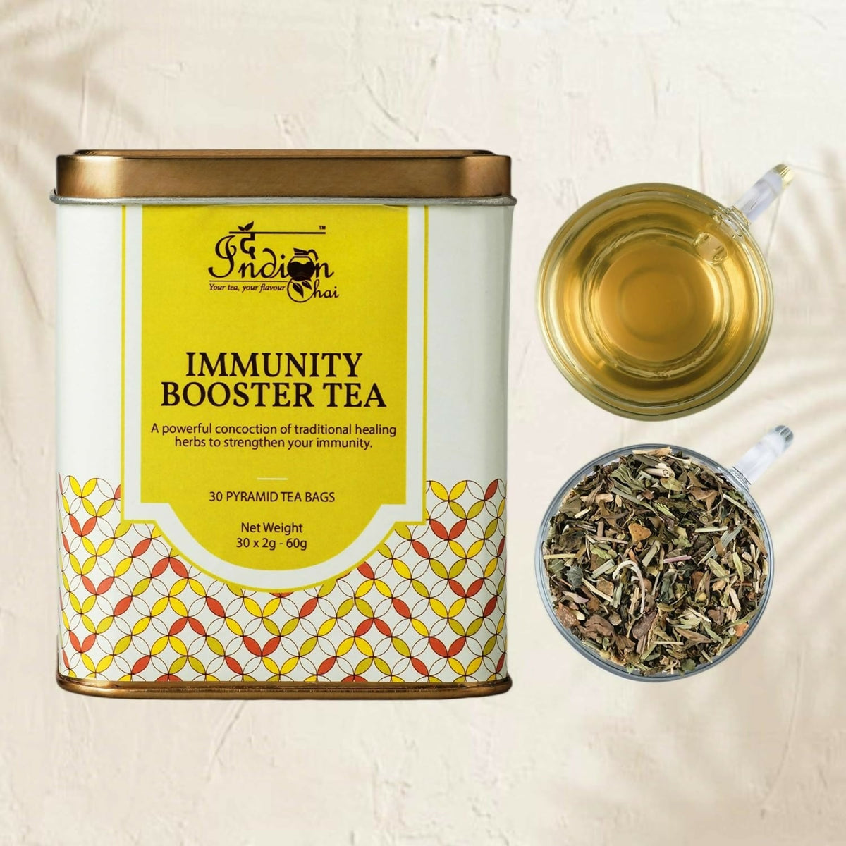 The Indian Chai - Immunity Booster Tea 30 Pyramid Tea Bags | Grocsy