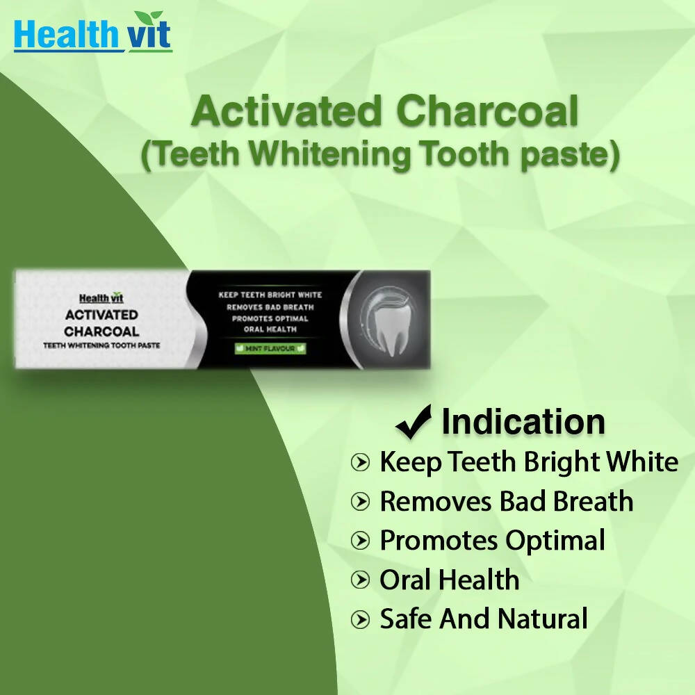 Healthvit Activated Charcoal Toothpaste | Grocsy