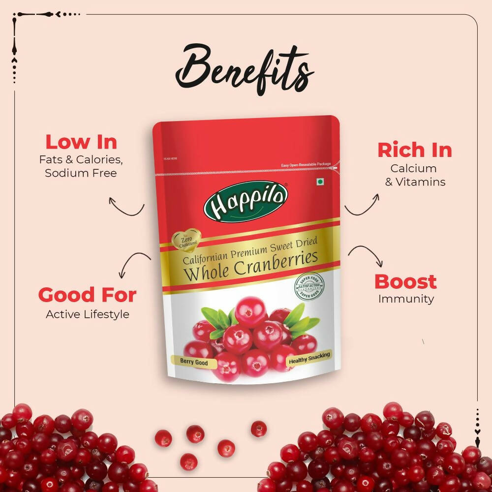 Happilo Premium Californian Dried Whole Cranberries | Grocsy