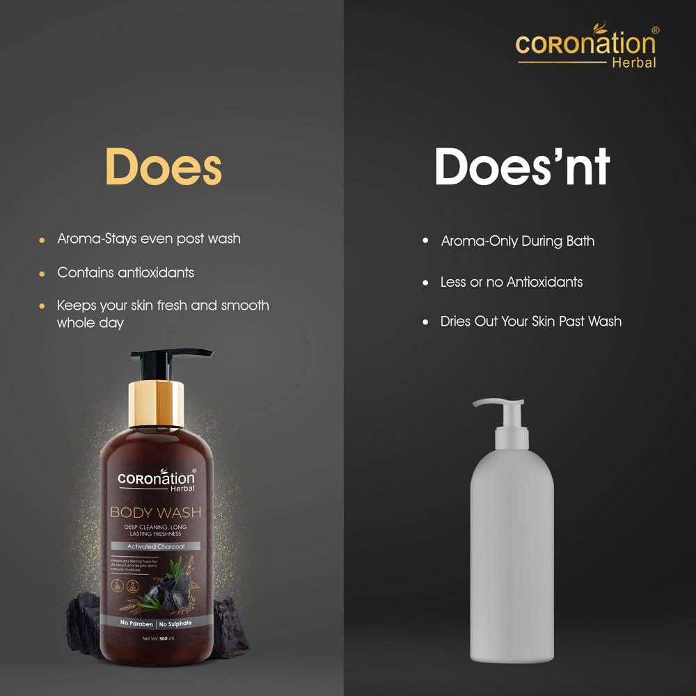 Coronation Herbal Activated Charcoal Body Wash | Grocsy