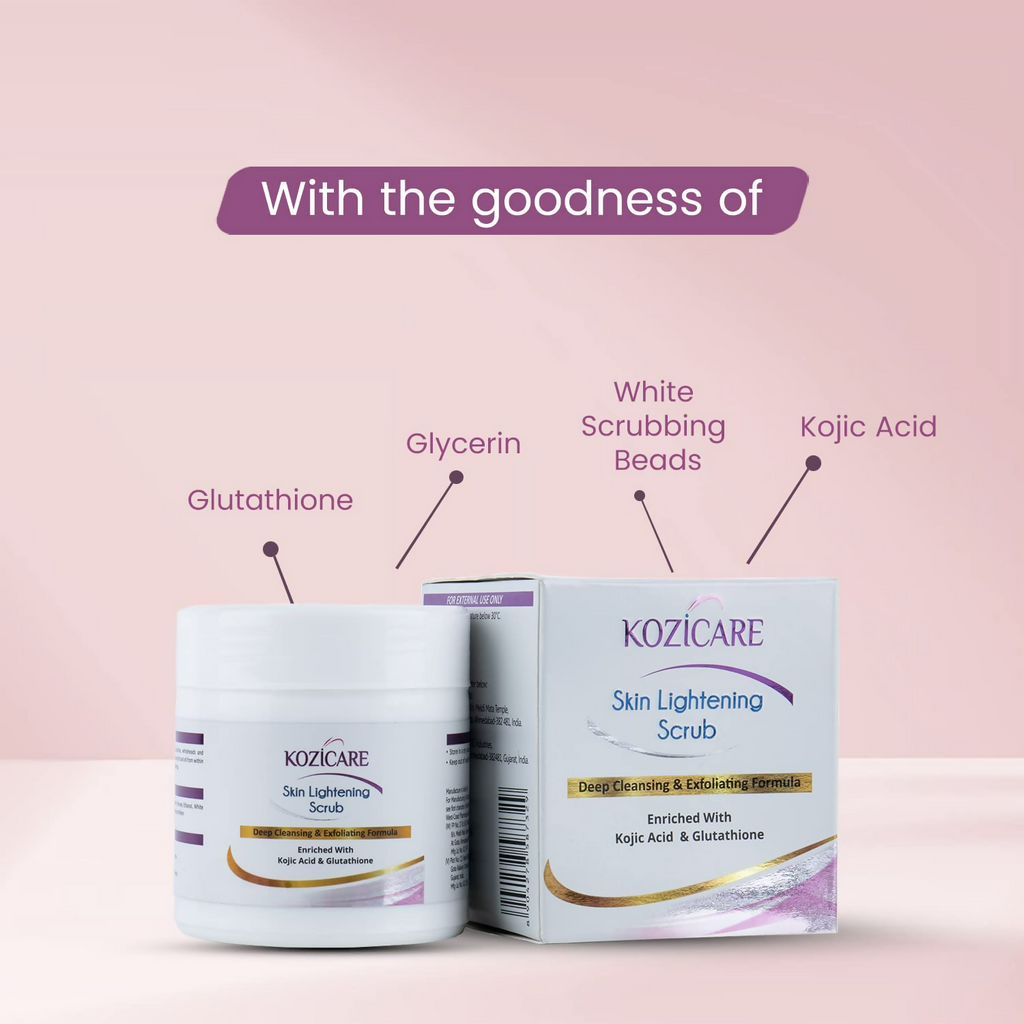 Healthvit Kozicare Skin Lightening Scrub For Deep Cleansing & Exfoliating Formula | Grocsy