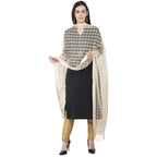 A R Silk Cotton Square Regular Dupatta White Color Dupatta or Chunni | Grocsy