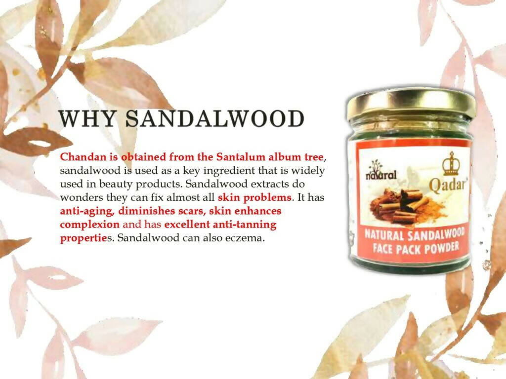 Qadar Pure & Natural Sandalwood Face Pack Powder | Grocsy