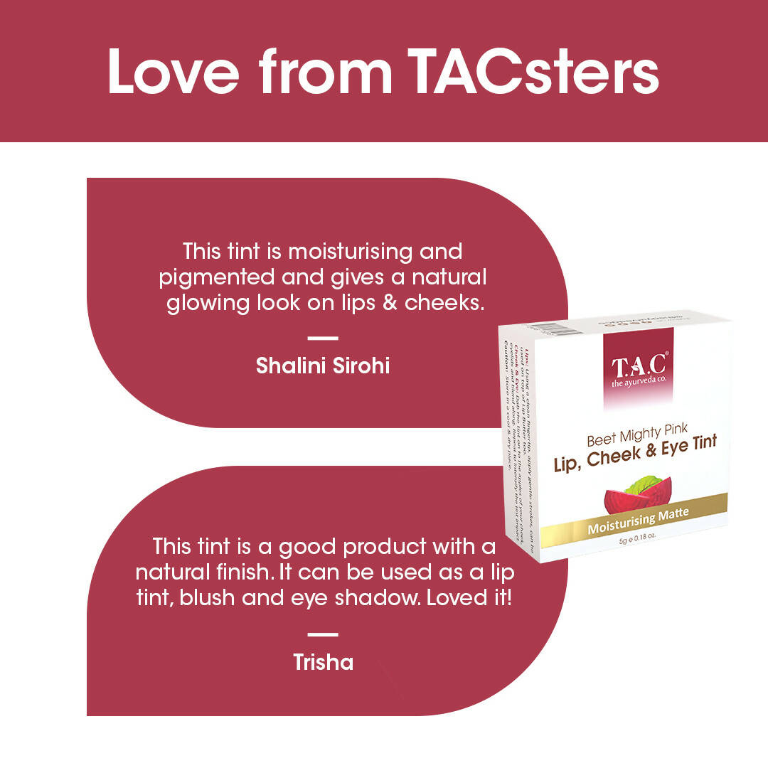 TAC - The Ayurveda Co. Lip, Cheek & Eye Tint with Beetroot Extracts | Grocsy