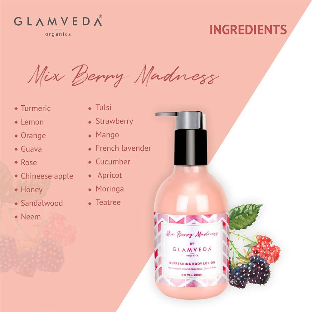 Glamveda Mix Berry Madness Refreshing Body Lotion | Grocsy