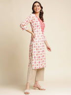 Red Poly Rayon Aztec Printed Straight Fit Kurta - Prasuti | Grocsy