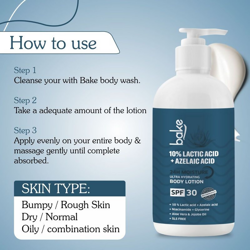 Bake 10% Lactic Acid Body Lotion SPF 30 | Grocsy
