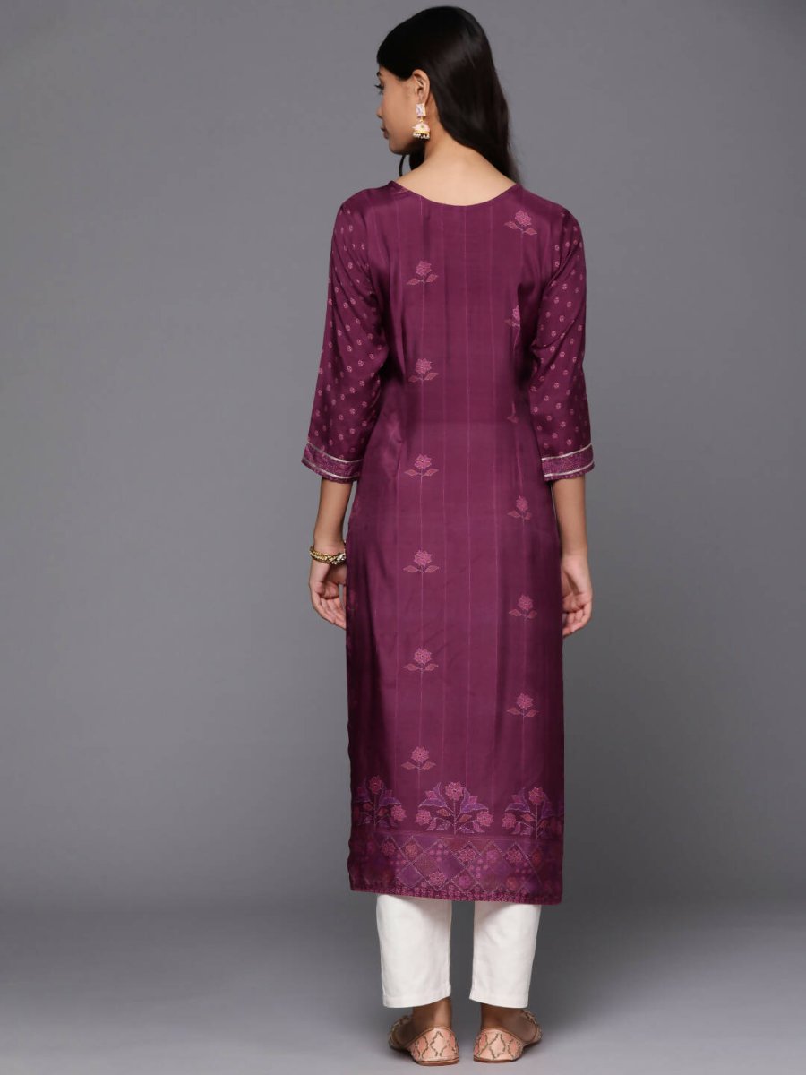 Ahalyaa Women's Traditional wear Kurta - Purple | Grocsy