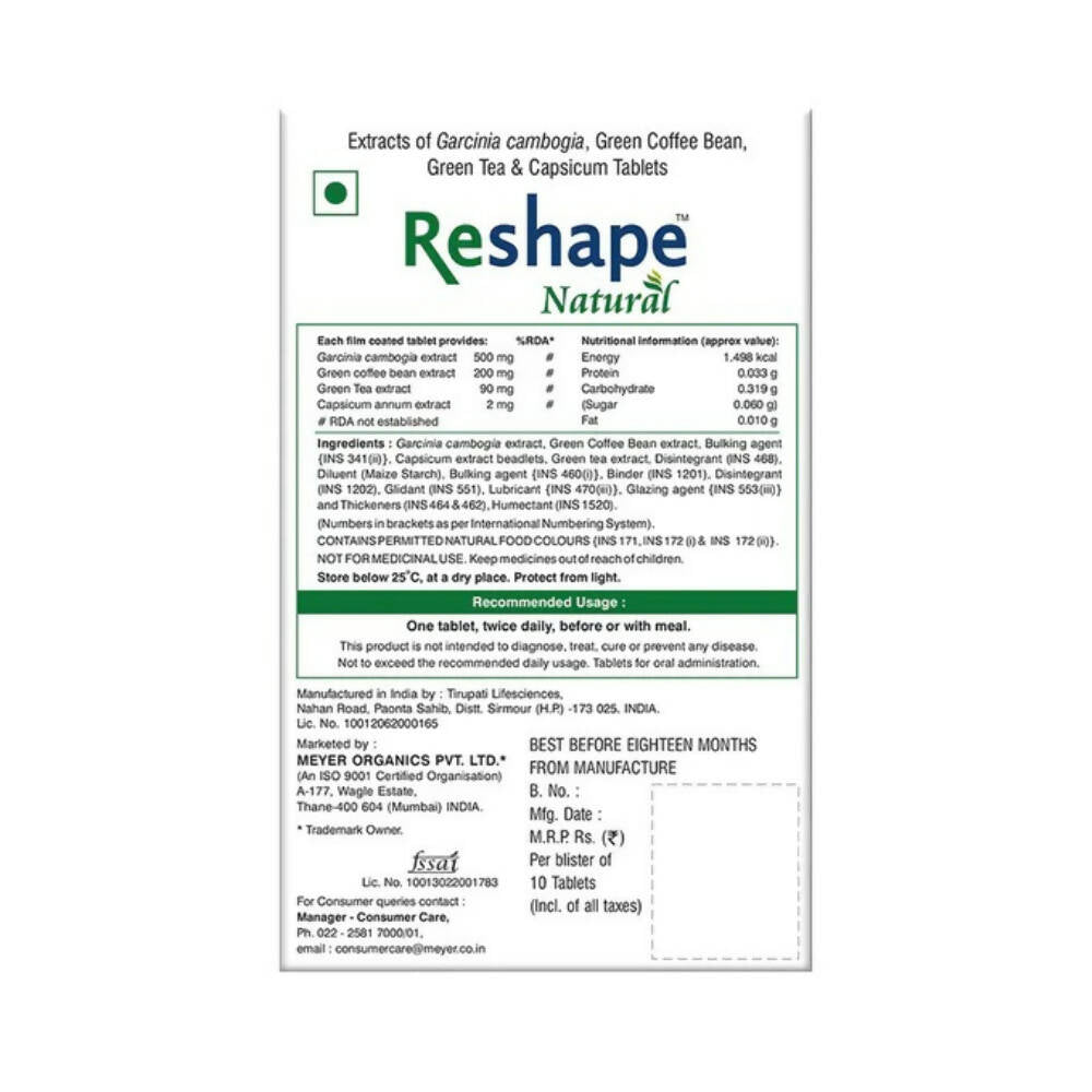 Meyer Organics Reshape Natural Tablets | Grocsy
