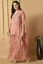 Joban Fashion Rose Gold Chinnon Kurta Set | Grocsy