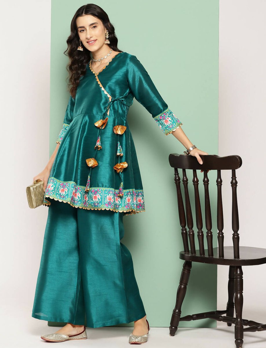 Ahalyaa Women's Traditional Wear Co-ods - Green | Grocsy