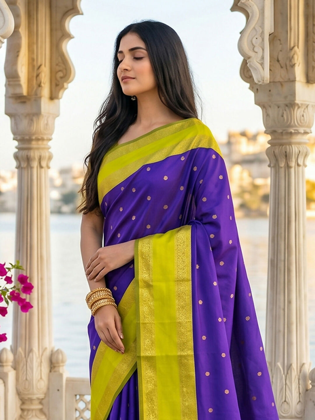 Shree Shyam Fashion Navy Blue Silk Blend Saree | Grocsy