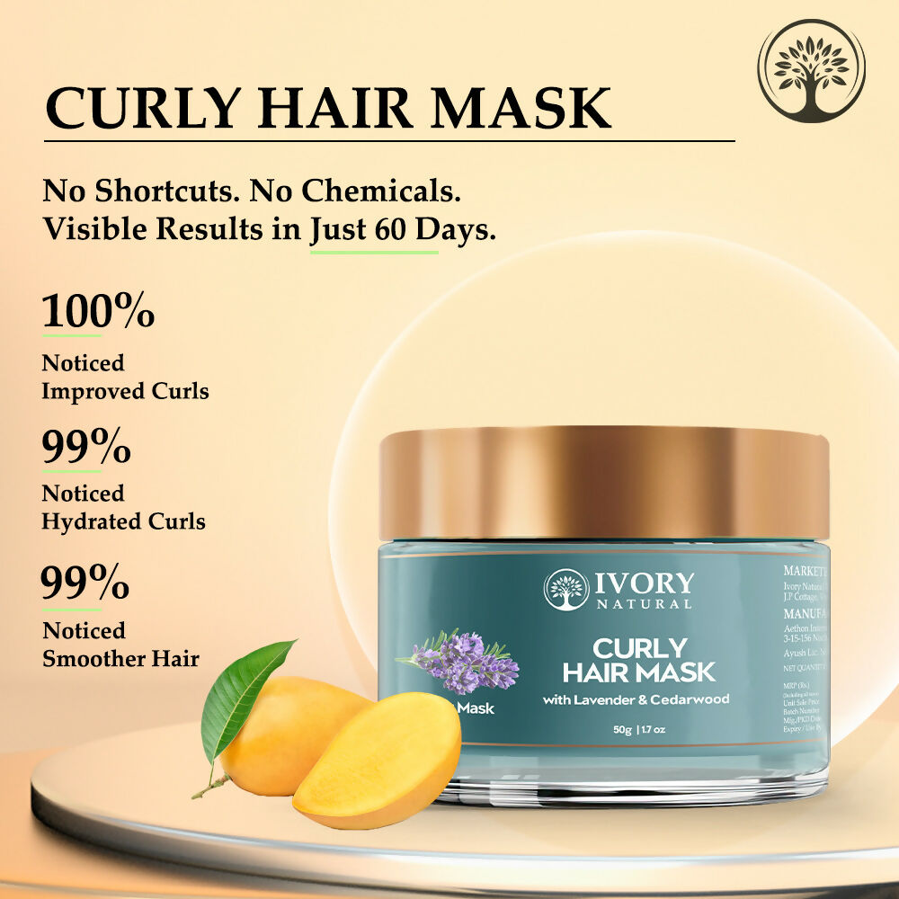 Ivory Natural Curly Hair Mask - Natural Smooth Even Curls For Both Men & Women | Grocsy