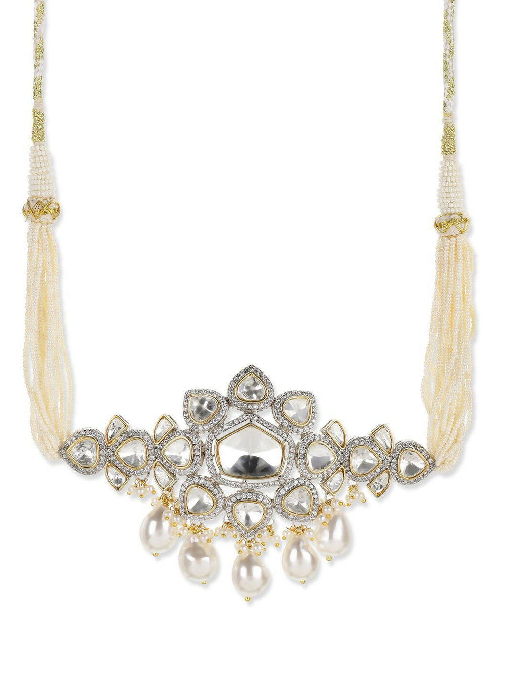Kundan & Pearl Drop Choker- Ruby Raang | Grocsy