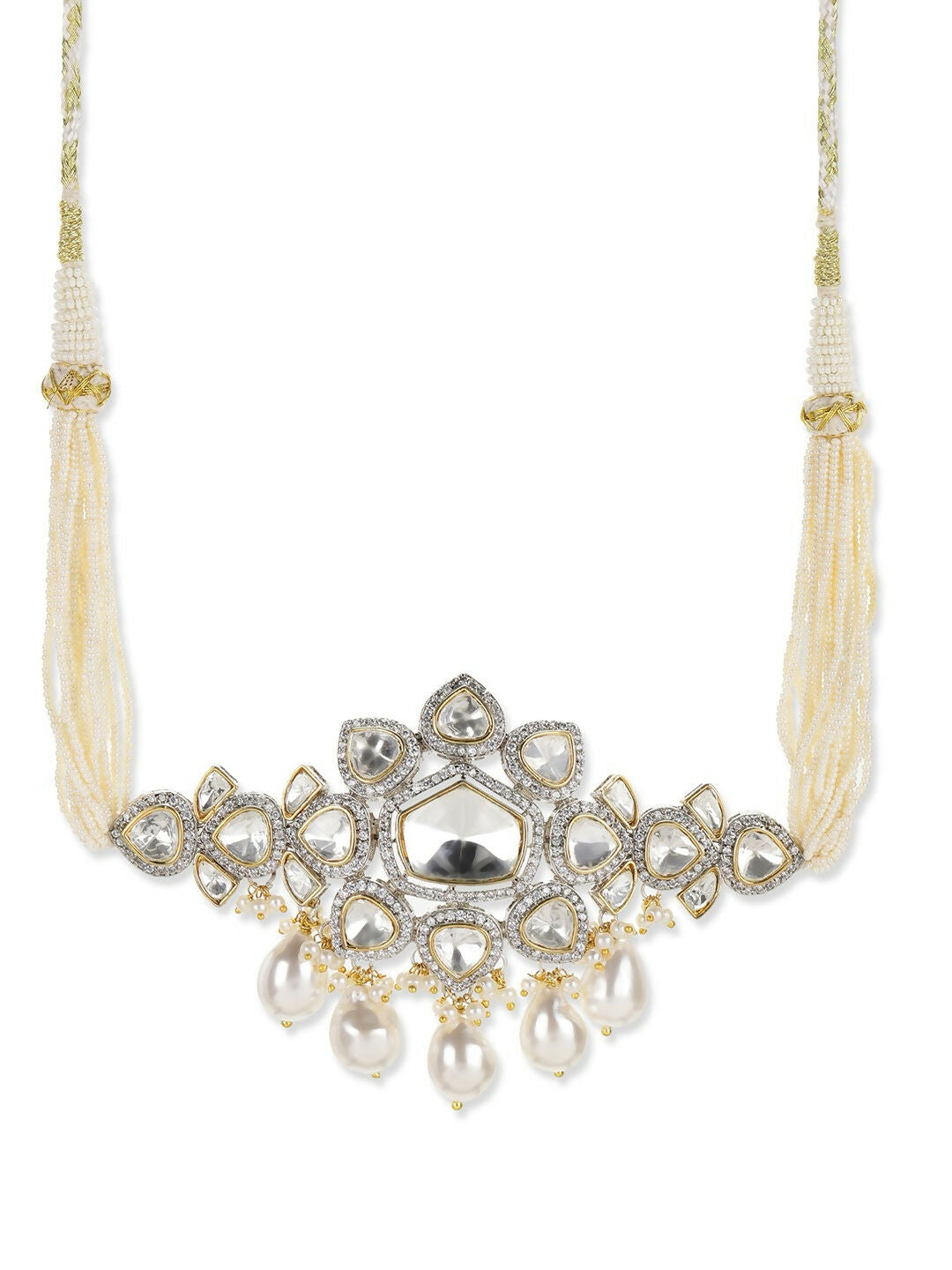Kundan & Pearl Drop Choker- Ruby Raang | Grocsy
