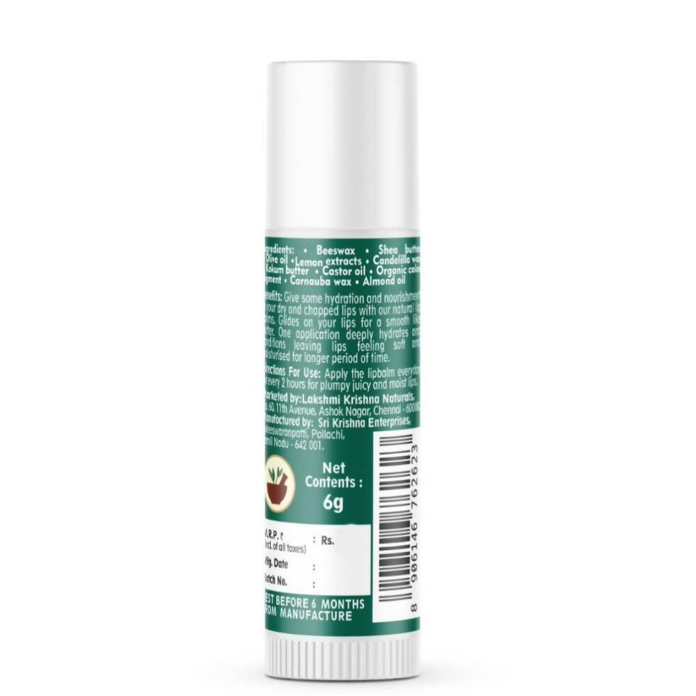 Lakshmi Krishna Naturals Lemon Lip Balm | Grocsy