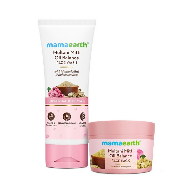 Mamaearth Multani Mitti Oil Control Combo with Multani Mitti & Bulgarian Rose for Oil Control | Grocsy