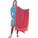 A R Silk Red Color Golden Border Cotton Dupattas and Chunnis | Grocsy