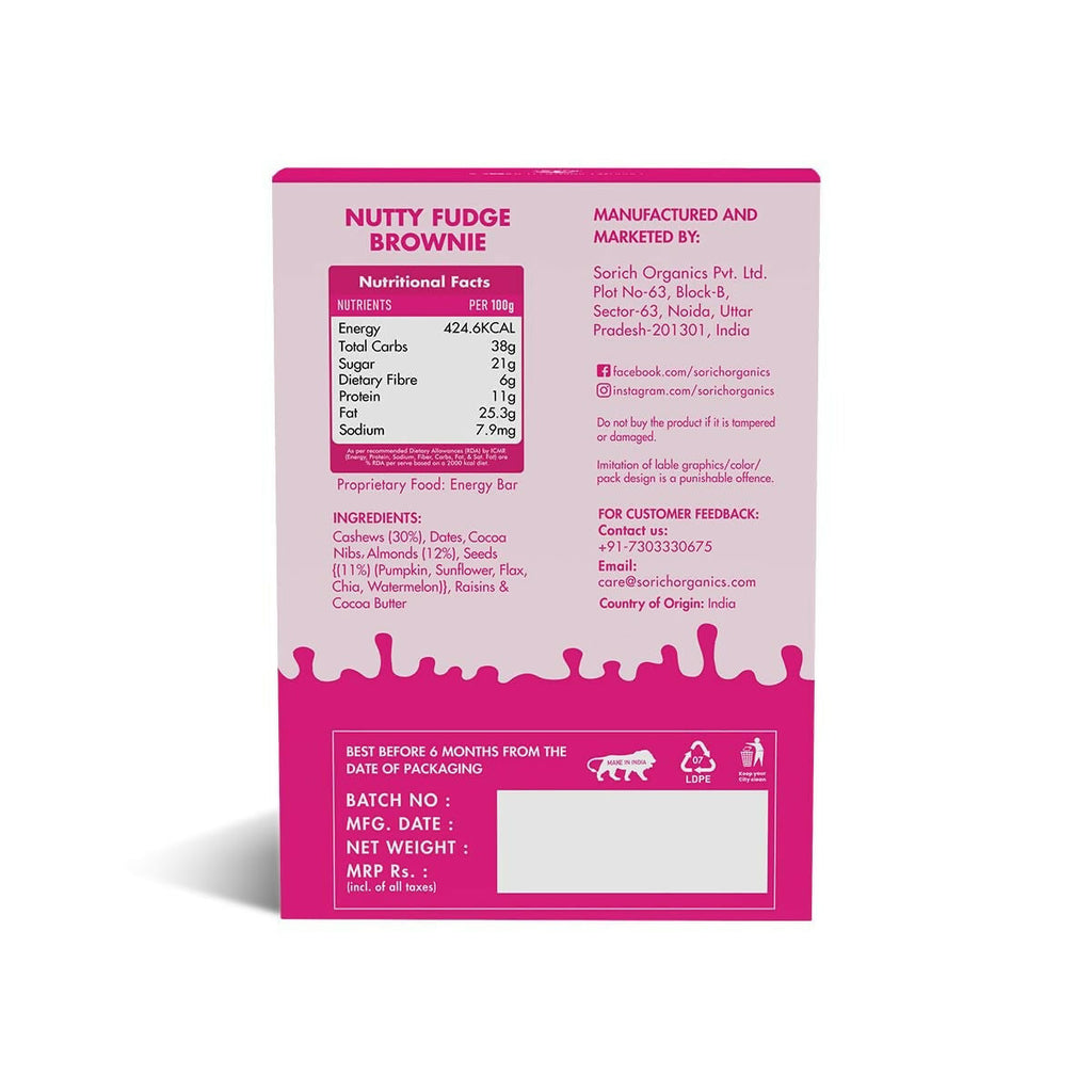 Sorich Organics Dessert Protein Mini Bars Nutty Fudge Brownie | Grocsy