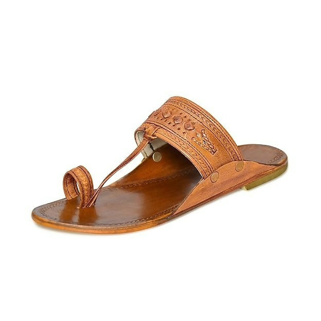Stepsoft Brown Leather Kolhapuri Chappals For Men – Wedding & Ethnic Wear | Grocsy