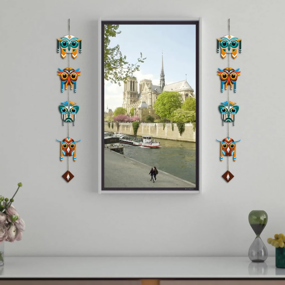 Artvibes Tribal Tiki Masks Wooden Wall Hanger | Grocsy