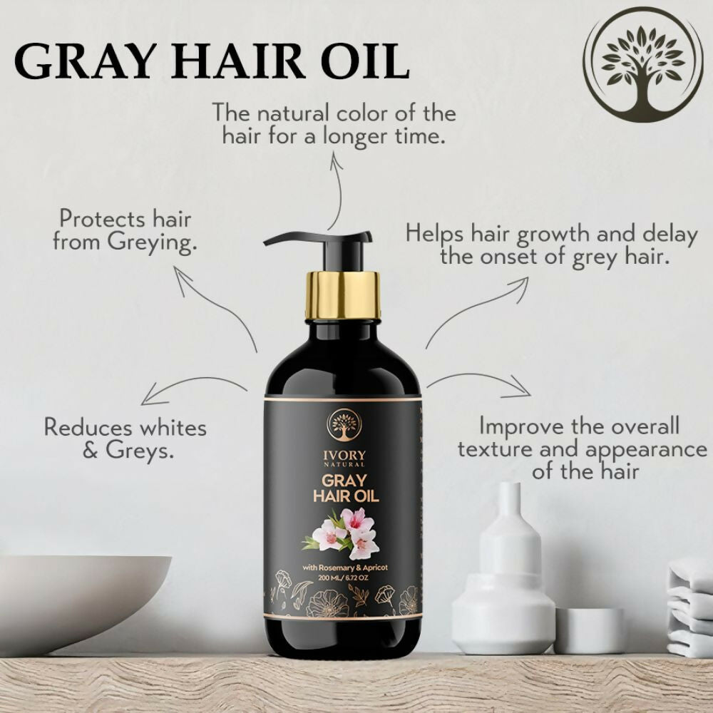 Ivory Natural Gray Oil Restore Natural Black Hair And Shine | Grocsy