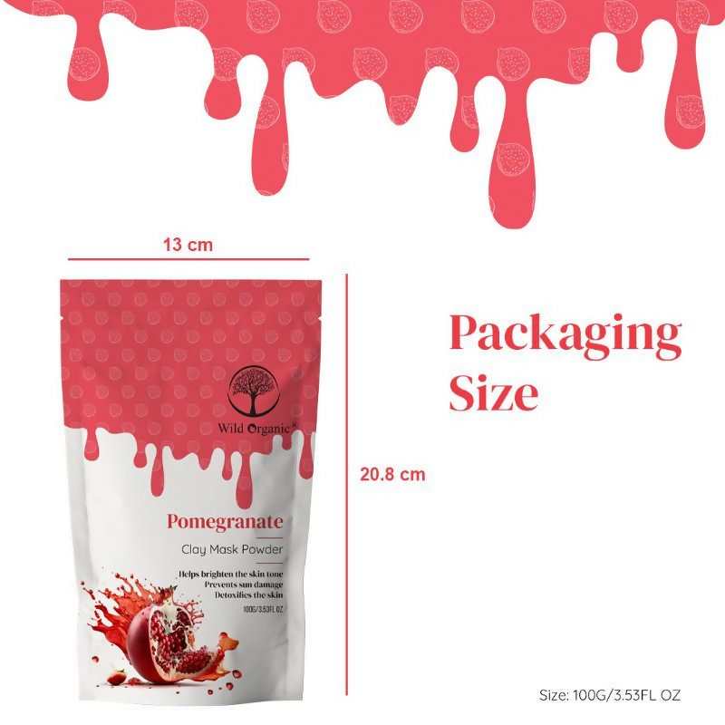 Wild Organic Pomegranate Clay Mask Powder | Grocsy