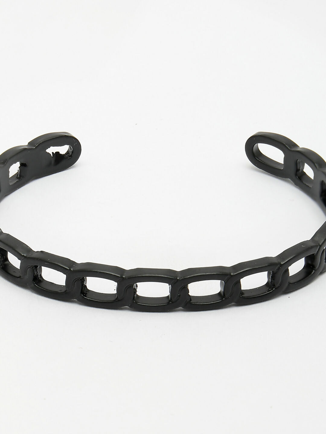 NVR Men's Set of 2 Silver & Black Rhodium-Plated Metal Cuff Bracelet