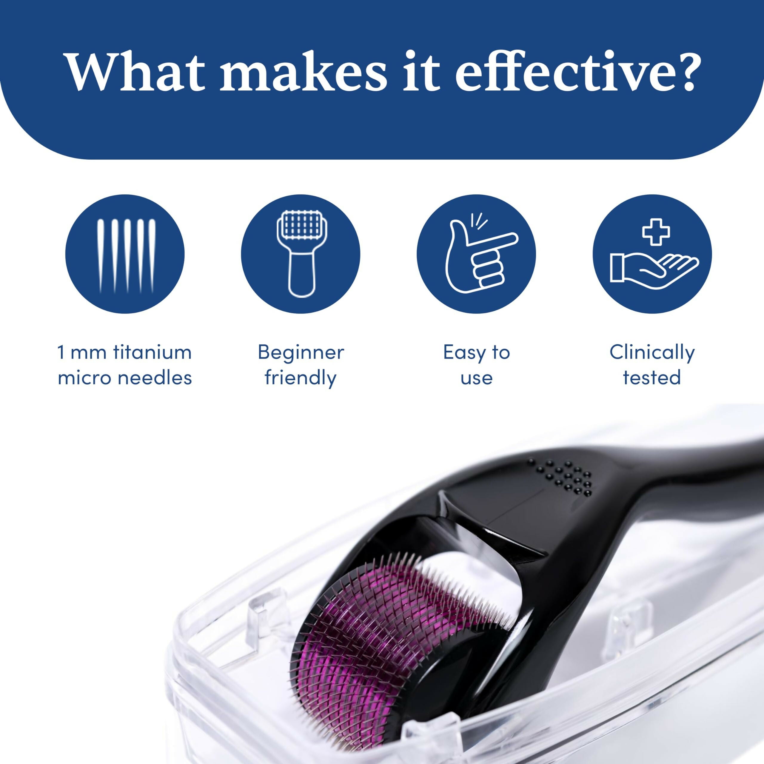 Man Matters Derma Roller 1.00 mm With 540 Titanium Alloy Needles - Promotes Beard Growth & Reduces Acne Scars | Grocsy