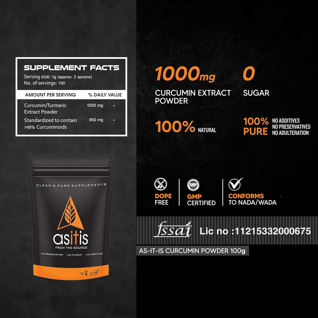 AS-IT-IS Nutrition Curcumin (Turmeric Extract) Powder | Grocsy