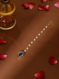 Ruby Raang Blue and Green Meenakari Kundan Maang Tikka | Grocsy