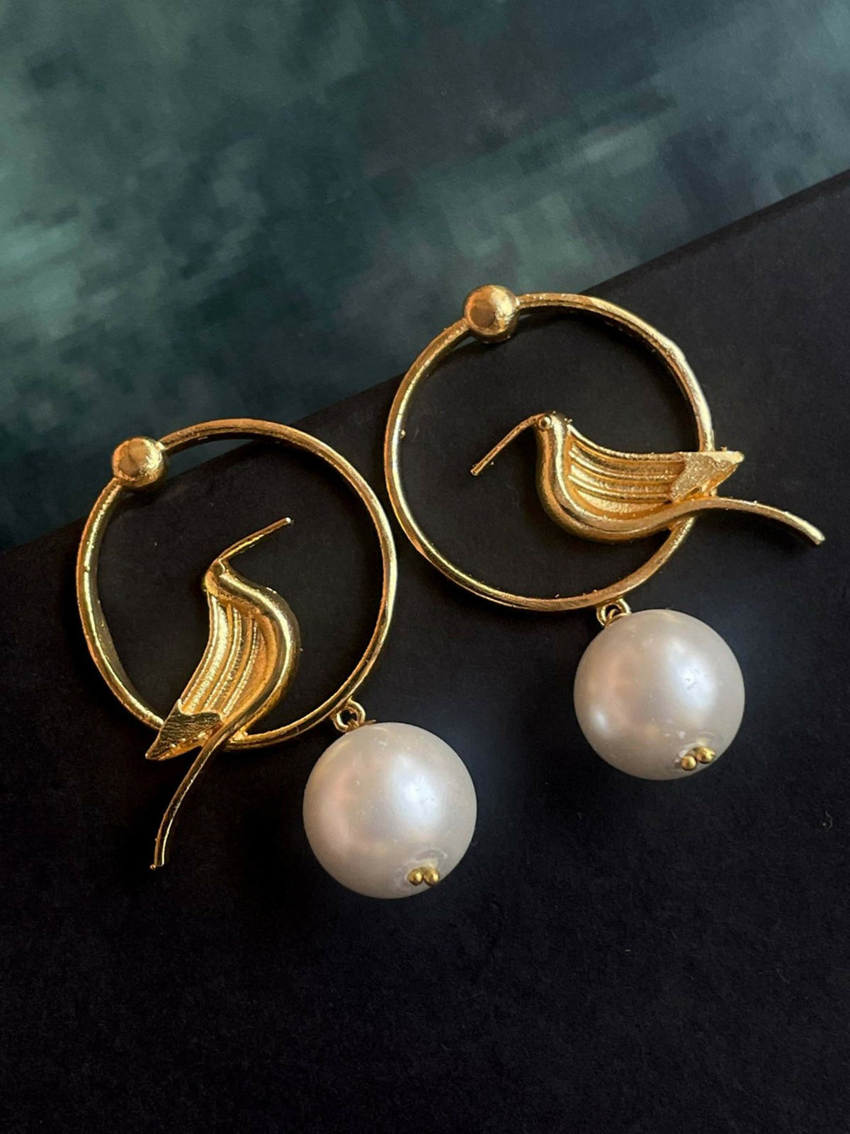 Joban Fashion Women White Pearl With Golden Top Stud Earring | Grocsy