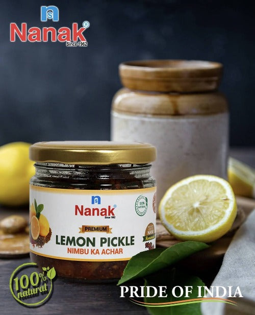 Nanak Homemade Lemon Pickle,300g-[Less Oil & Salt] [Sweet & Sour] | Grocsy