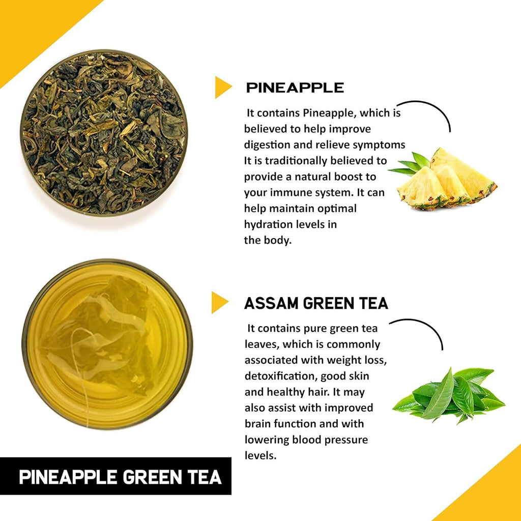 Teacurry Pineapple Green Tea Bags | Grocsy