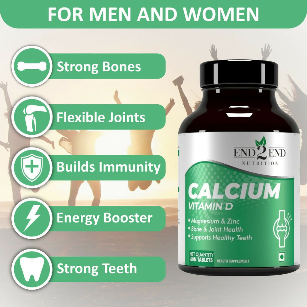 End2End Nutrition Calcium Vitamin D Tablets | Grocsy