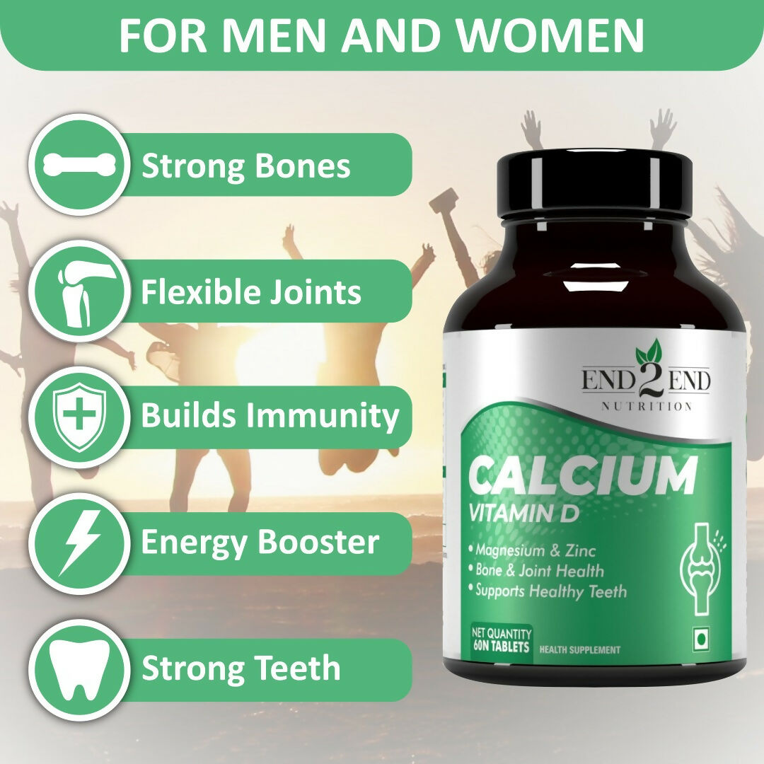 End2End Nutrition Calcium Vitamin D Tablets | Grocsy
