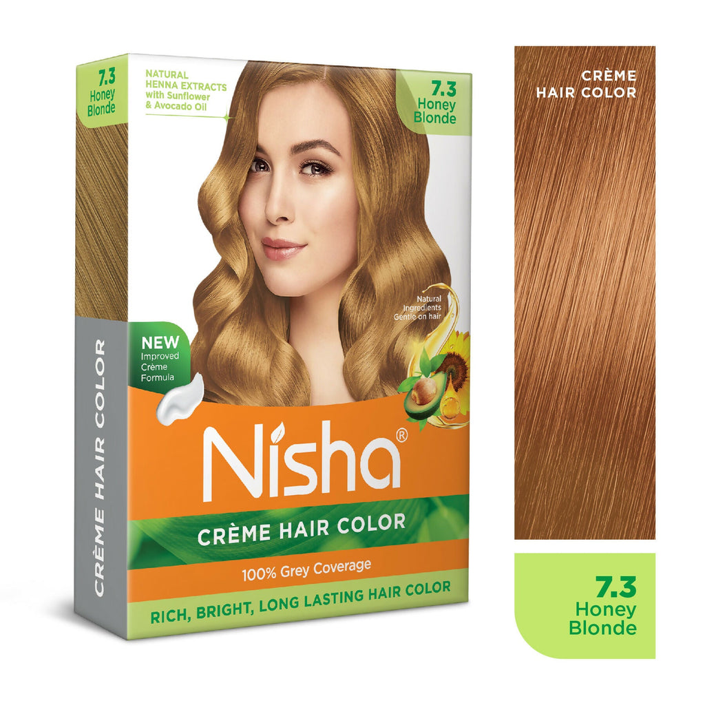 Nisha Creme Hair Color for Women - Honey Blonde | Grocsy