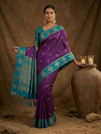 Shree Shyam Fashion Violet Soft Silk Saree | Grocsy