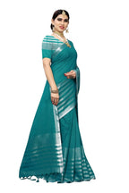 Vamika Rama Green Cotton Silk Weaving Saree (Twitter Rama) | Grocsy
