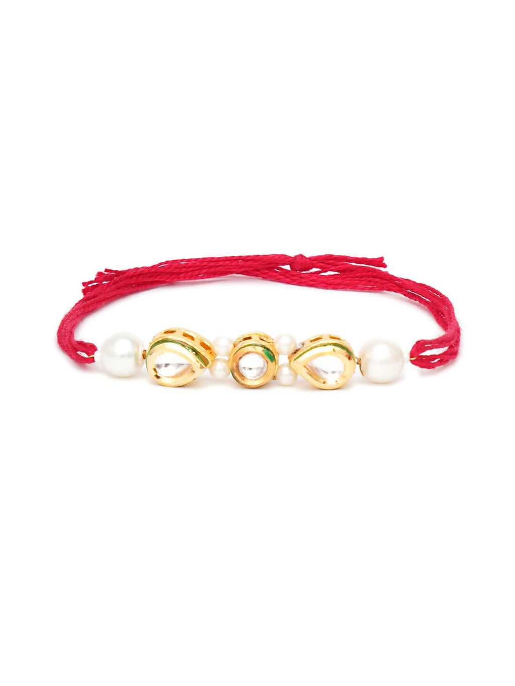 Designer kundan Rakhi - Ruby Raang | Grocsy